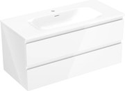 Mexen Orio dulap de baie 100 cm cu chiuvetă Vela, 2 sertare, alb lucios - 91A10-10047-2-BFF00-W23M00