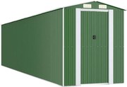 vidaXL Șopron de grădină, verde, 192x855x223 cm, oțel zincat