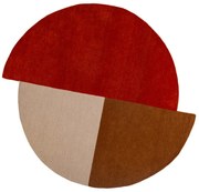 Covor cărămiziu țesut manual, rotund, din lână ø 200 cm Mia Segment – Flair Rugs