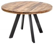 Masa rotunda design industrial Iron Craft mango natur, 120cm