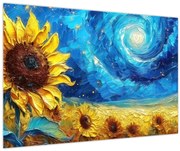 Tablou - Pictura floarea-soarelui (90x60 cm)