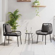 vidaXL Set de masă pentru grădină 3 pcs Negru și antracit