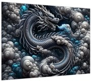 Tablou pe sticlă – Dragon în fum (70x50 cm)