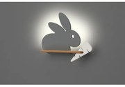 Aplică LED cu raft pentru copii RABBIT LED/4W/230V gri/alb/lemn
