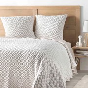 Set cuvertură și față de pernă alb/bej din microfibră 220x240 cm Joana – douceur d'intérieur