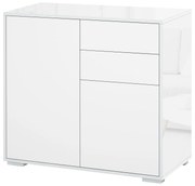 Dulapior cu sertare si 2 Dulapioare cu polite reglabile, Deschidere prin Presiune 79x36x74cm HOMCOM | Aosom Romania