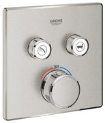 Baterie cada - dus incastrata Grohe Grohtherm SmartControl crom periat Supersteel fara corp ingropat