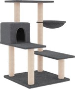 vidaXL Ansamblu pisici cu stâlpi din funie sisal, gri închis, 82,5 cm