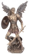 Statueta rasina si bronz Arhanghelul Mihail 33 cm