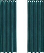 vidaXL Perdele opace 2 pcs Verde închis 140 x 245 cm Catifea