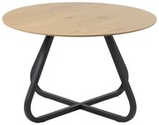 Masă de dining în culoare naturală rotundă cu blat cu aspect de lemn de stejar ø 120 cm Cesura – Unique Furniture