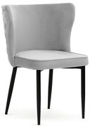 Scaun tapitat Modena gri picioare negre - H86 cm