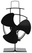 vidaXL Ventilator de sobă cu alimentare termică, 3 palete, negru