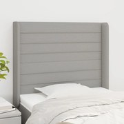 vidaXL Tăblie de pat cu aripioare gri deschis 83x16x118/128 cm textil