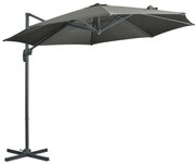 Outsunny Umbrelă Solară de Grădină Decentralizată cu Înclinare și Rotație 360° Ø294x248cm Gri | Aosom Romania