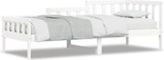 vidaXL Pat de zi fără saltea, alb, 80x200 cm, lemn masiv pin