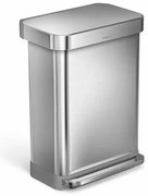 Simplehuman Coș de gunoi cu pedală 55 l, argintiu, 55 l