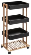Raft negru cu 4 polite NATUREO