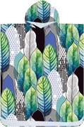 Poncho prosop de plaja FEATHER verde-albastru 80x145 cm