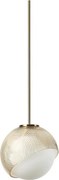 Ideal Lux - Pendul pe cablu BLOOM 1xE27/42W/230V, Ø 17 cm, auriu/bej fumuriu