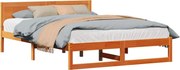 vidaXL Cadru de pat Maroniu cerat 140 x 200 cm Lemn de pin masiv