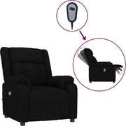 vidaXL Fotoliu rabatabil electric, negru, material textil