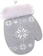 Set 2 decorațiuni din lemn suspendate Dakls, înălțime 10,7 cm, formă mănușă, gri