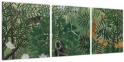Tablou - Henri Rousseau, Tropical Forest with Monkeys, reproducere (cu ceas) (90x30 cm)