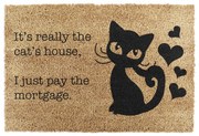 Covoraș de intrare din fibre de nucă de cocos 40x60 cm It's Really the Cats House – Artsy Doormats