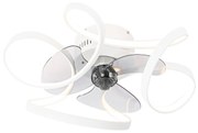 Ventilator de tavan alb 55cm incl. LED Dimmabil cu telecomandă - Mandy