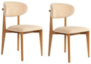 Set de scaune de sufragerie Lionte Beige și DarkOak, 2 buc.