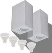 vidaXL Corp iluminat LED perete exterior 2 buc, pătrat, sus/jos