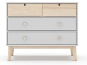 Comodă pentru copii albă joasă 100x81 cm Estefania – Marckeric