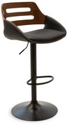 Scaun Bar Zyllo Spatar Lemn, Tapiterie Piele Ecologica Neagra, Baza Neagra
