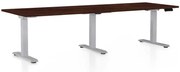 Masă înălțime reglabilă OfficeTech Long, 240 x 80 cm, picioare gri, wenge