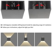 Brilagi - Aplica LED de exterior DOUBLERAY LED/4W/230V antracit IP65