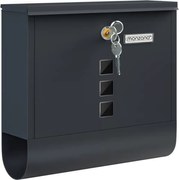 Cutie poștală cu tub pentru ziare POST, 30,5x10x33,5cm, antracit Monzana