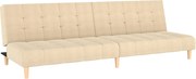 vidaXL Canapea extensibilă cu 2 locuri, crem, material textil