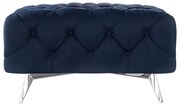 Taburet albastru închis cu tapițerie din catifea Chelsea – Ropez