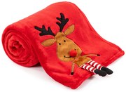 Pătură de Crăciun 4Home Happy Reindeer, 150 x 200cm