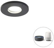 Spot integrat inteligent pentru baie negru incl. Wifi GU10 - Shed