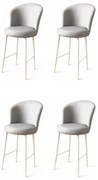 Set de scaune de bar Uras Grey and White, 4 buc., 4 buc
