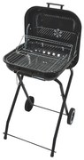 Grătar portabil cu cărbuni, negru