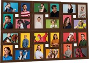vidaXL Ramă foto colaj, maro închis, foto 24x (10x15 cm), MDF