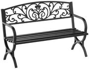 Outsunny Bancă pentru Grădină pentru Exterior din Metal și Fontă, Încărcare maximă 240 kg127×60×85 cm, Negru | Aosom Romania