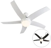 Ventilator de tavan alb cu imprimeu lemn 132cm cu telecomandă - Cool
