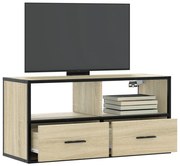 vidaXL Dulap TV, stejar sonoma, 80x31x39,5 cm, lemn prelucrat și metal