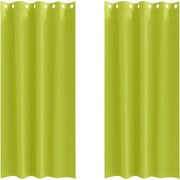 vidaXL Perdele Opaque cu Inel 2 pcs Verde 225 x 140 cm Poliester