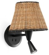 Aplica de perete cu reader design natural din ratan SUMBA