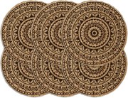 vidaXL Naproane, 6 buc., maro închis, 38 cm, iută, rotund